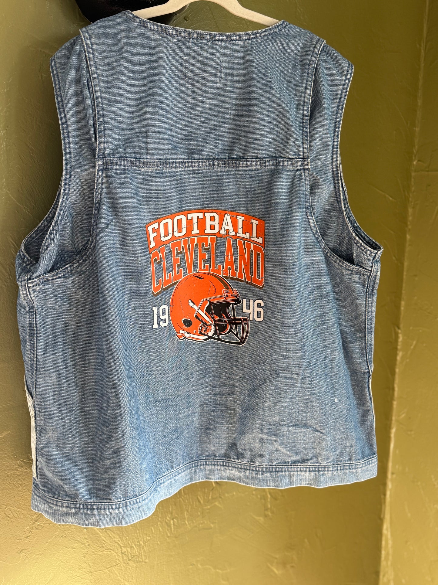 Cleveland Football Denim Vest